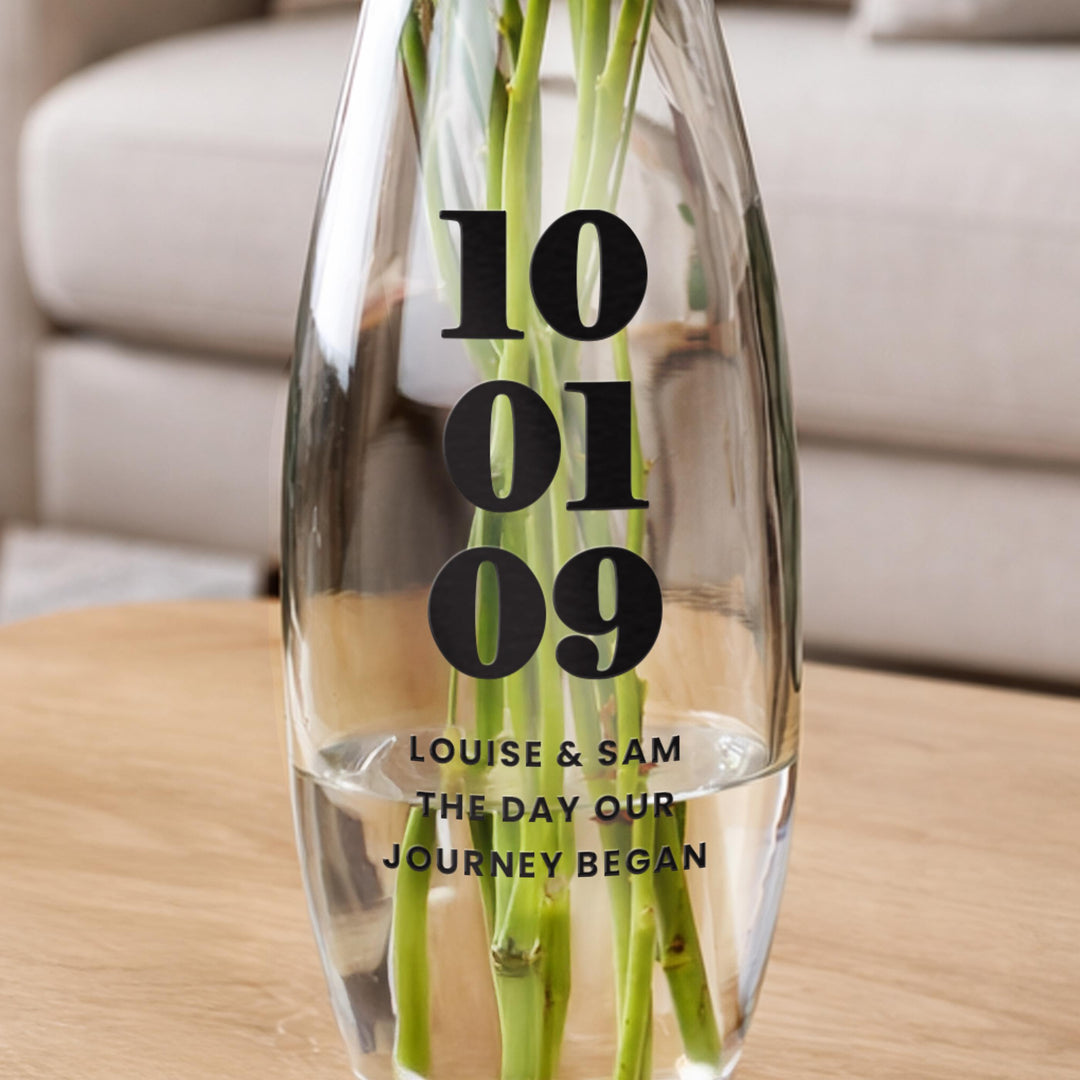 Personalised Special Date Bullet Vase, The Personal Shop, personalised gifts