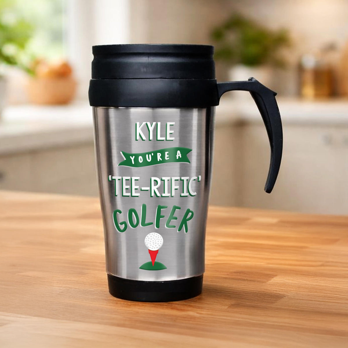 Personalised Golf Travel Mug, The Personal Shop, personalised gifts