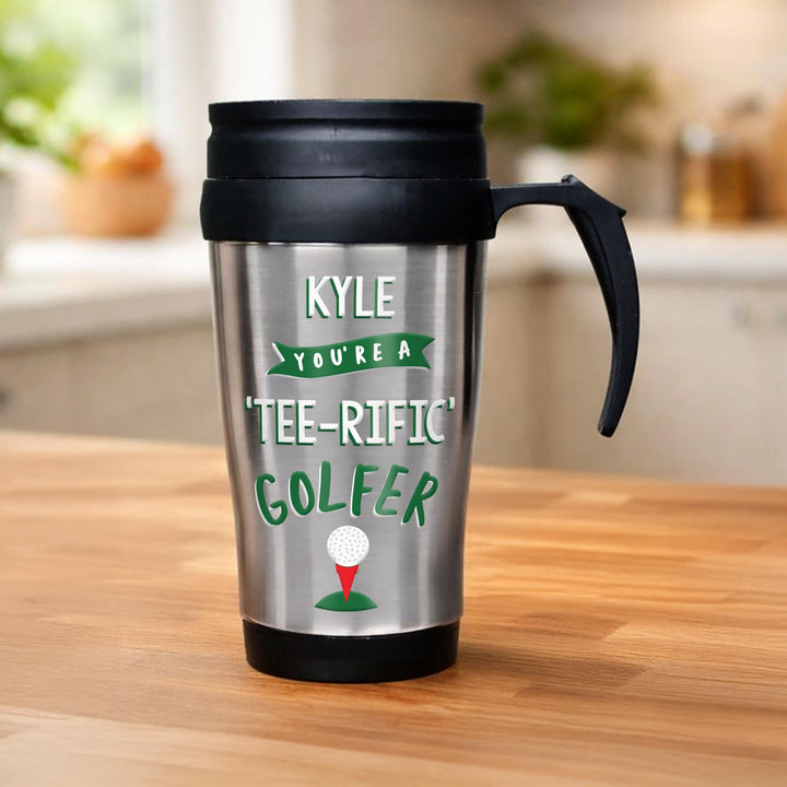Personalised Golf Travel Mug, The Personal Shop, personalised gifts