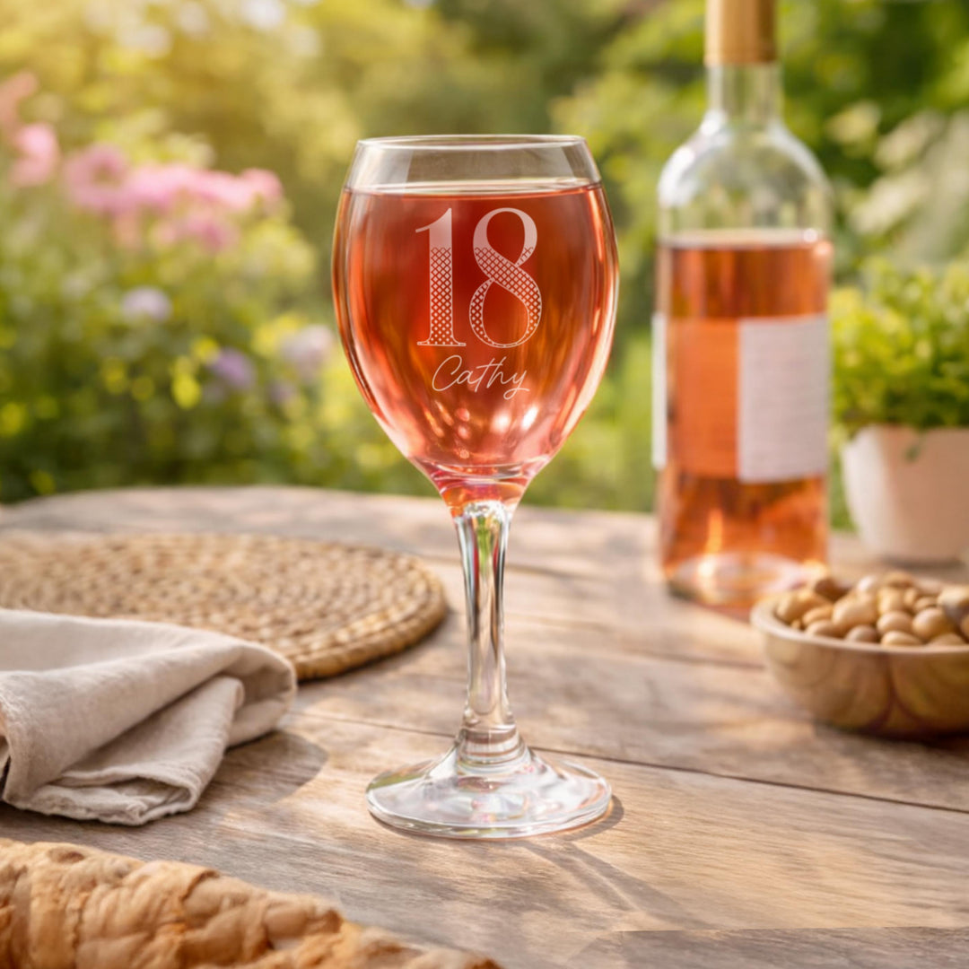 Personalised Big Age Wine Glass, The Personal Shop, personalised gifts