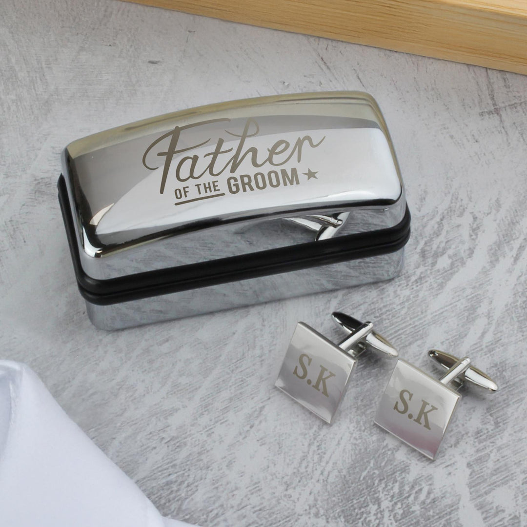 Personalised Father of the Groom Wedding Cufflinks and Box Set