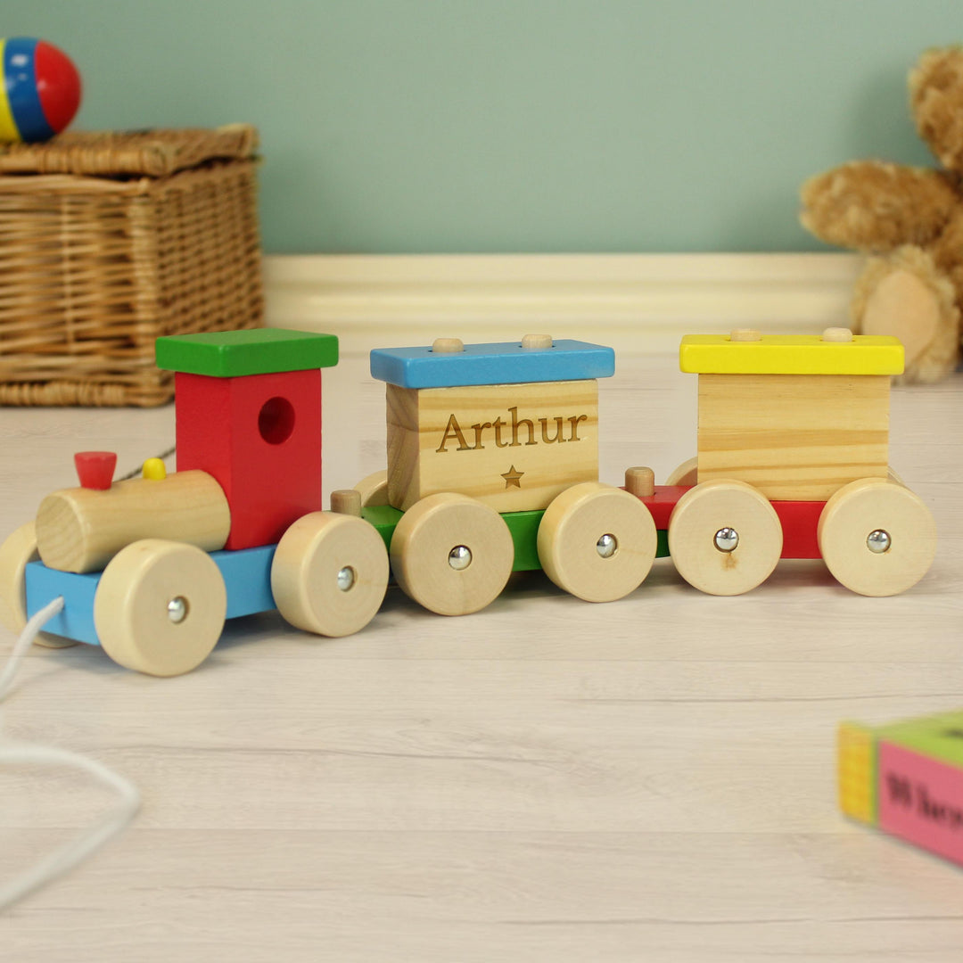 Personalised Wooden Toy Train – alternative view