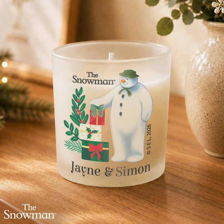 Personalised The Snowman Christmas Wishes Scented Candle Jar