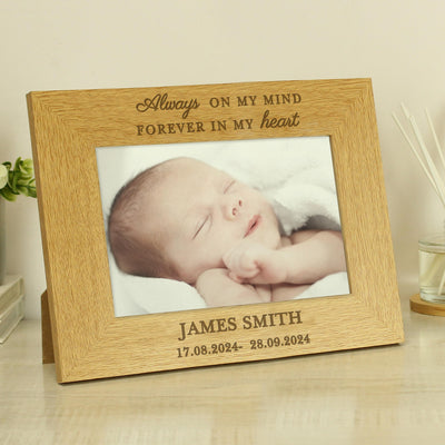 Personalised Memorial Always In My Heart 6x4 Wooden Photo Frame