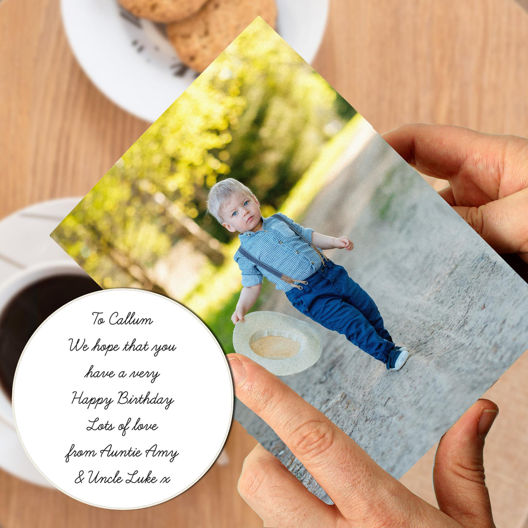 Personalised Photo Upload Card - Cursive Font – alternative view