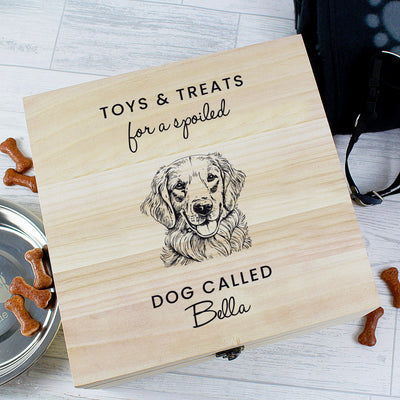 Personalised Dog Breed Wooden Storage Box