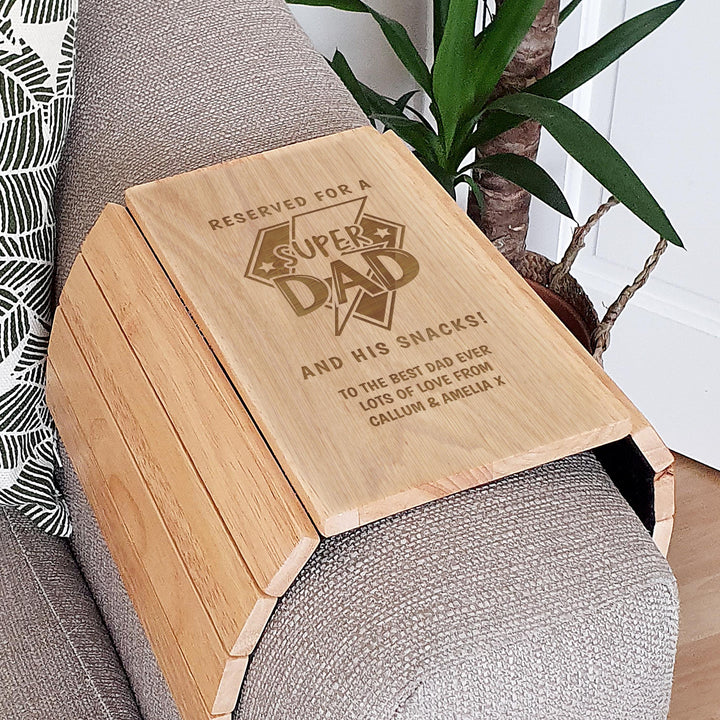 Personalised Super Dad Sofa Tray – alternative view