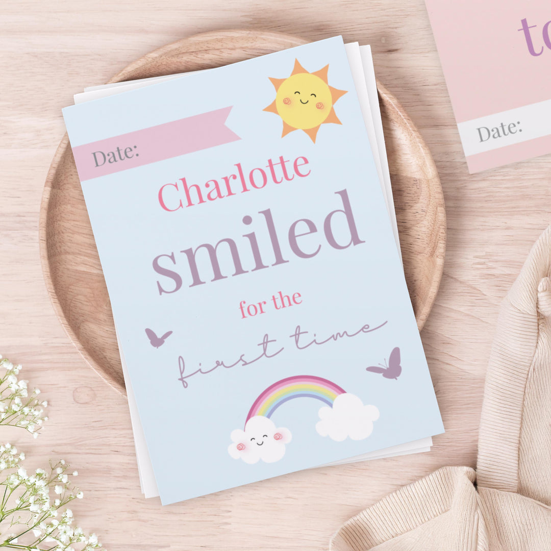 Personalised Fairy Princess Baby Milestone Cards – alternative view
