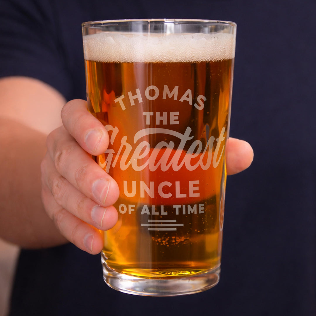 Personalised Greatest Sport Pint Glass, The Personal Shop, personalised gifts