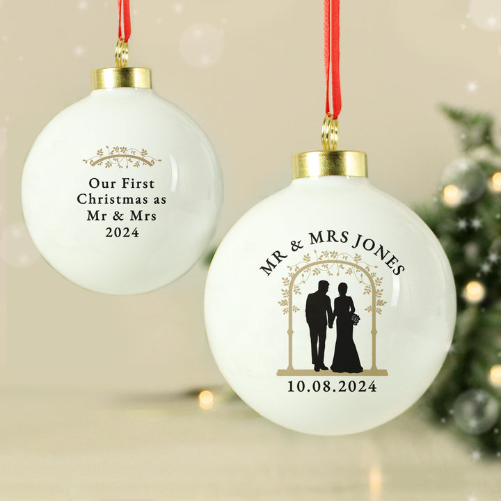 Personalised Mr &amp; Mrs Bauble