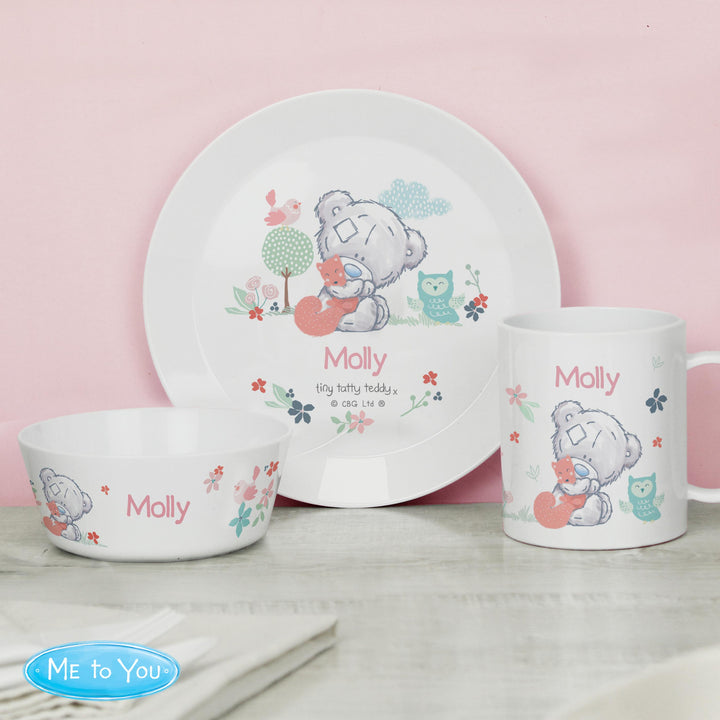 Personalised Tiny Tatty Teddy Woodland Animal Plastic Bowl, The Personal Shop, personalised gifts