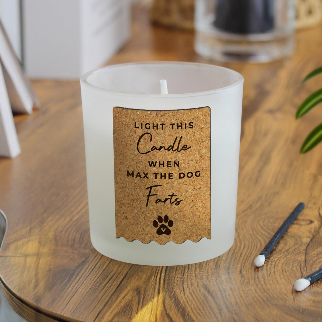 Personalised Paw Print Cork Label Candle Jar – alternative view