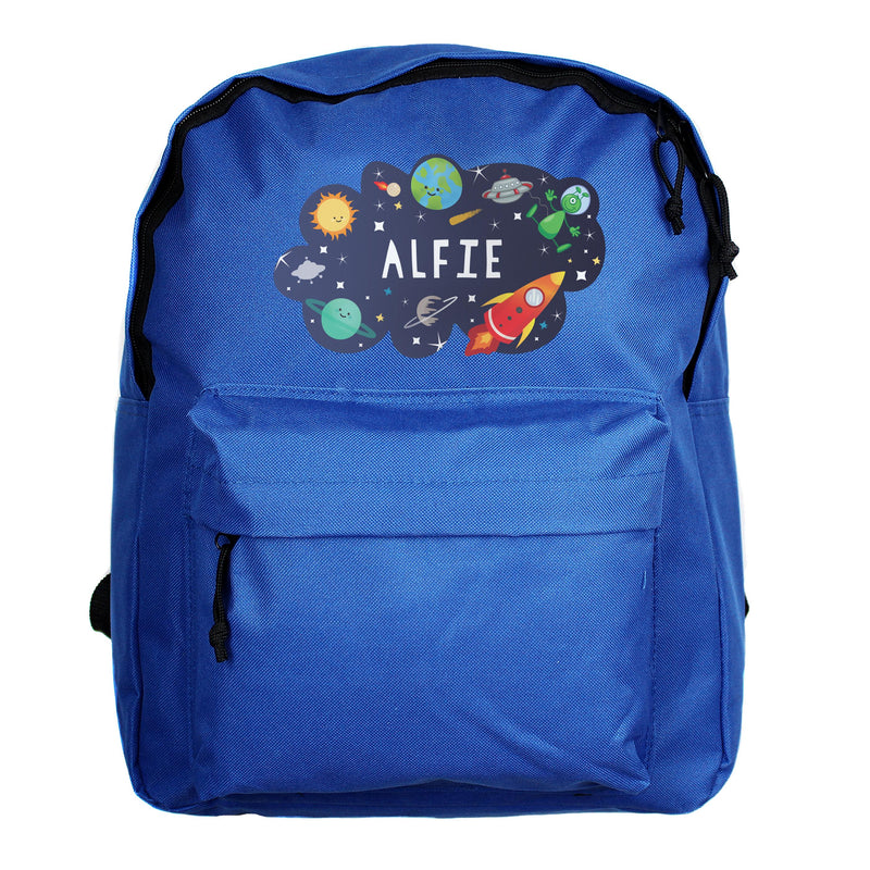 Personalised Space Blue Backpack