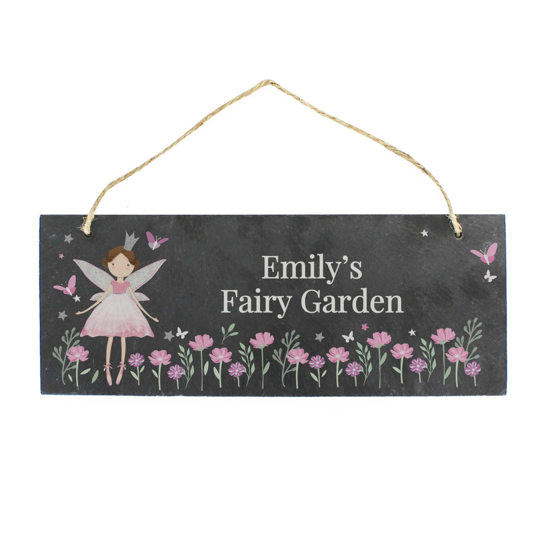 Personalised Fairy Princess Garden Hanging Slate Sign – alternative view