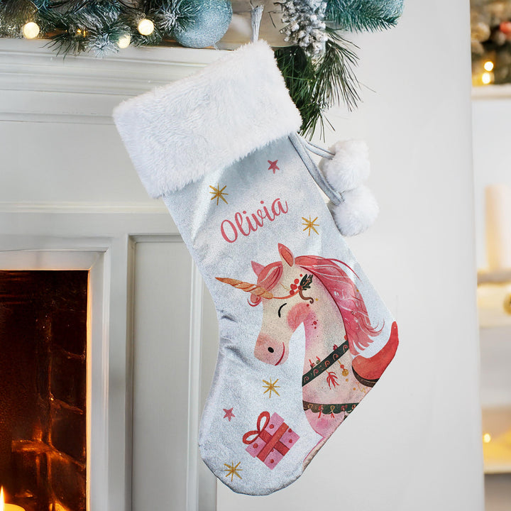 Personalised Unicorn Christmas Stocking – alternative view