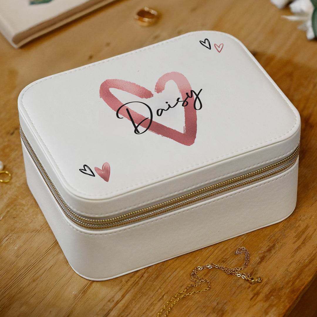 Personalised Heart Travel Jewellery Box – alternative view