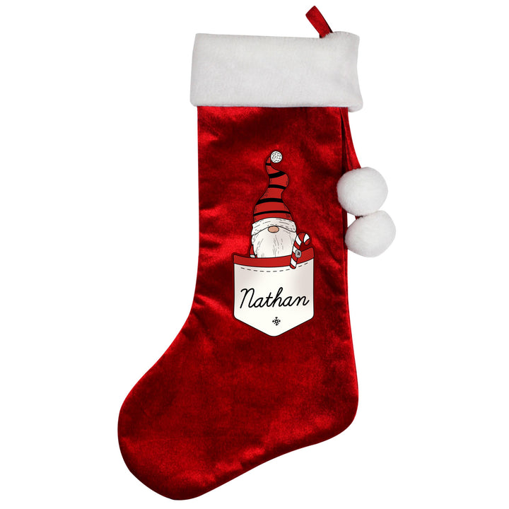 Personalised Gonk Family Red Christmas Stocking- Boy – alternative view