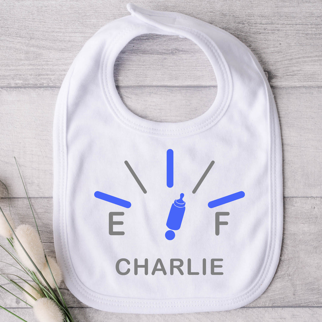 Personalised Empty / Full Baby Bib with Name