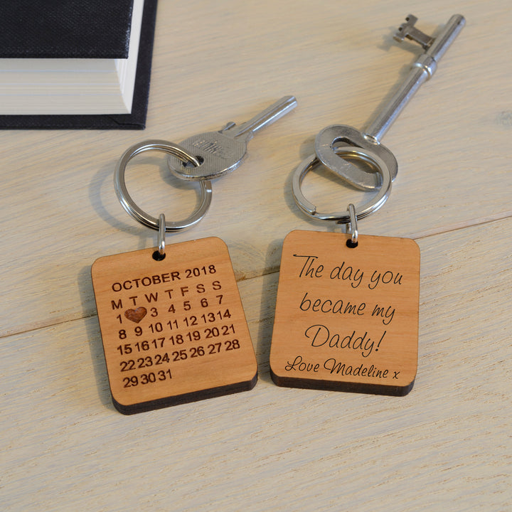 Personalised The Day You Became My Daddy Keyring