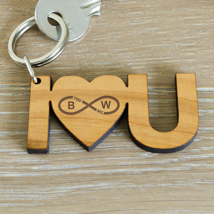 Personalised Infinity Love Keyring with Initials and Date