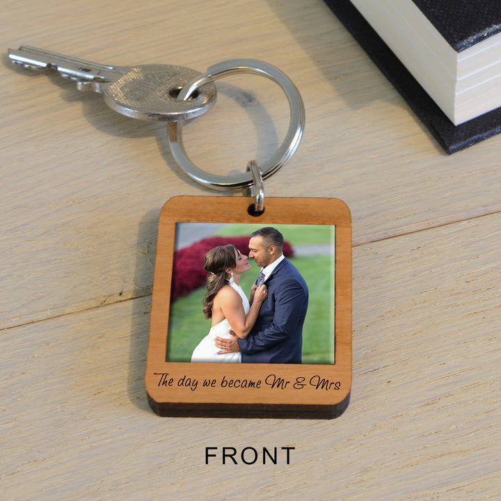 Personalised Mr &amp; Mrs Photo Upload Calendar Keyring