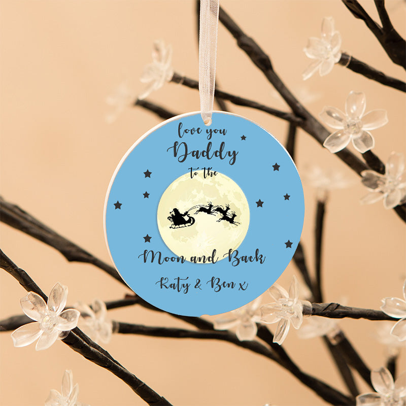 Personalised Love You To The Moon &amp; Back Acrylic Decoration