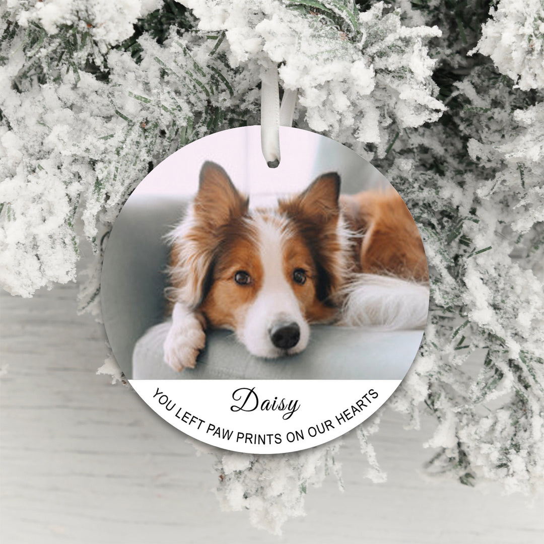 Personalised Paw Prints on Our Hearts Photo Decoration