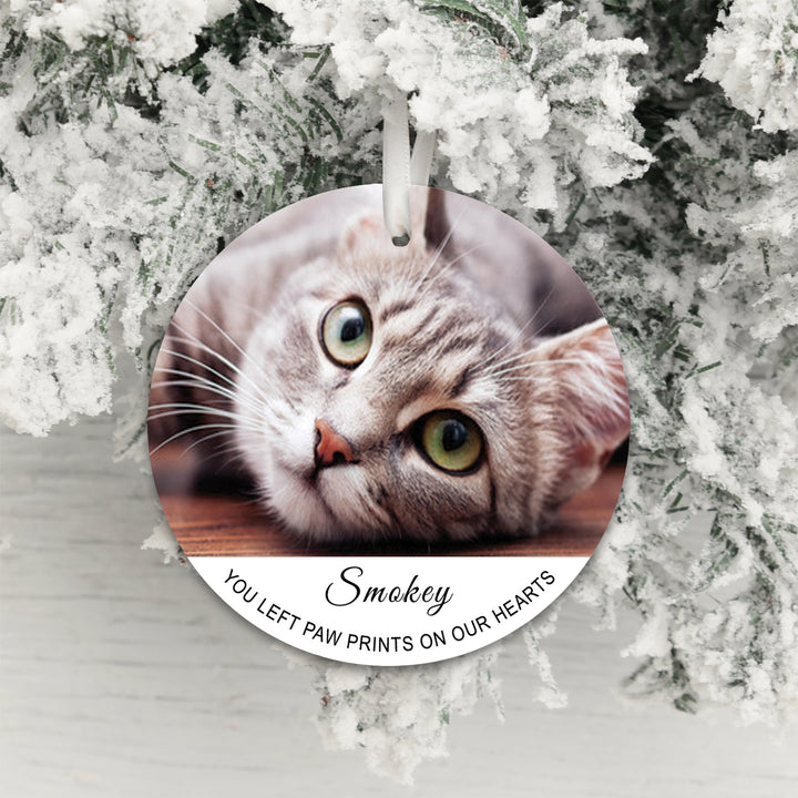 Personalised Paw Prints on Our Hearts Photo Decoration