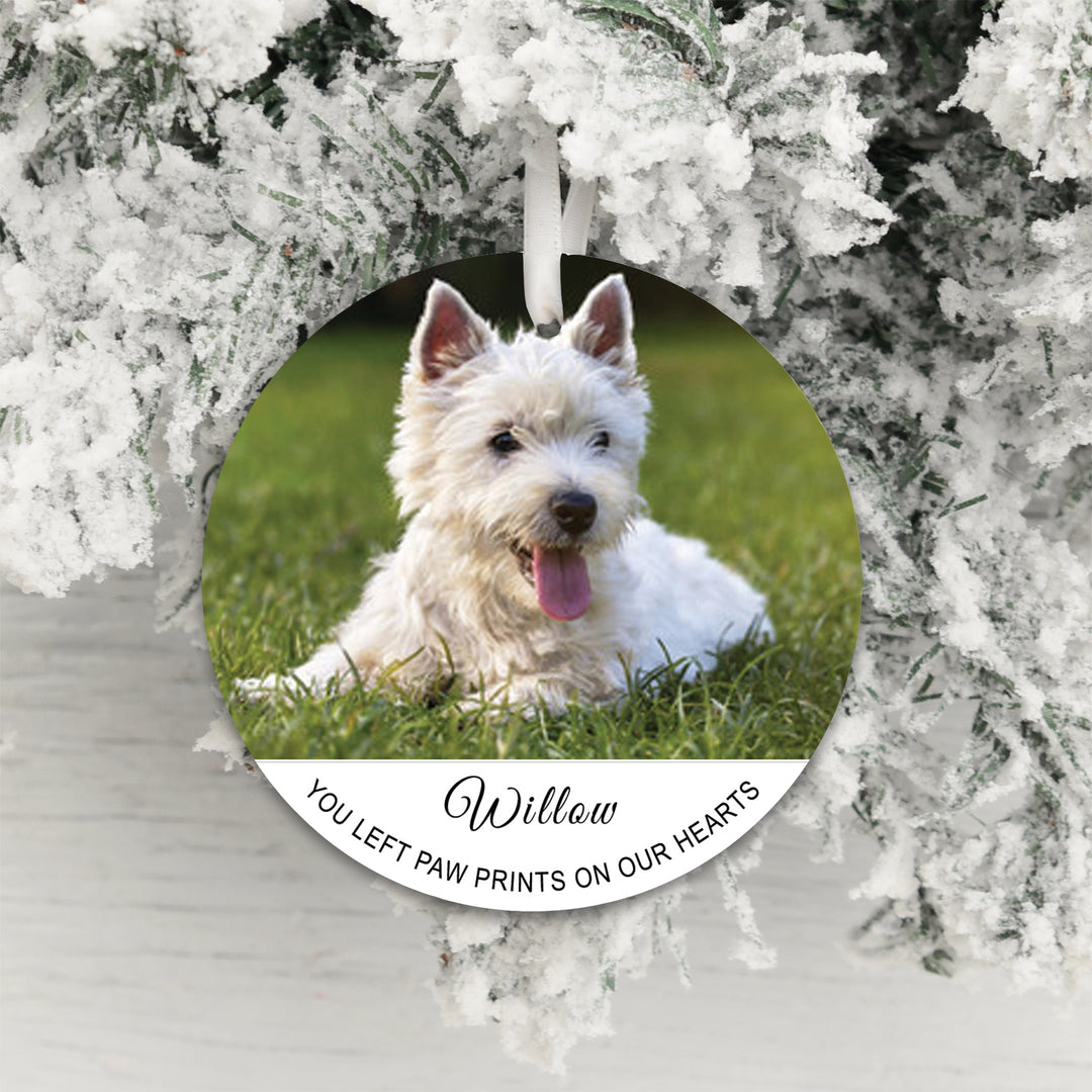 Personalised Paw Prints on Our Hearts Photo Decoration