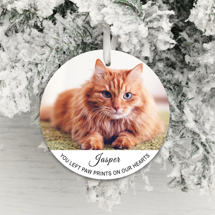 Personalised Paw Prints on Our Hearts Photo Decoration