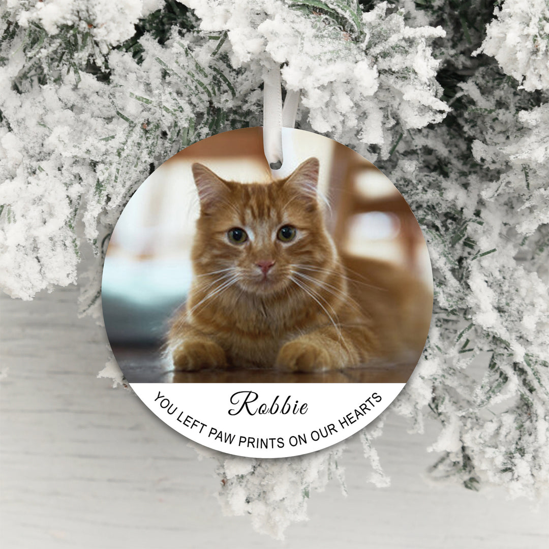 Personalised Paw Prints on Our Hearts Photo Decoration
