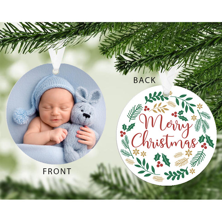 Personalised Merry Christmas Photo Upload Tree Decoration