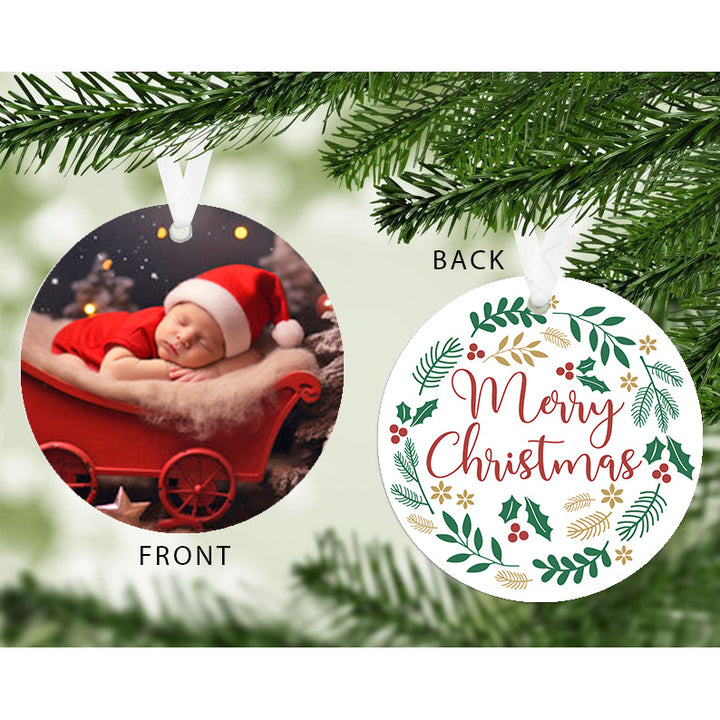 Personalised Merry Christmas Photo Upload Tree Decoration