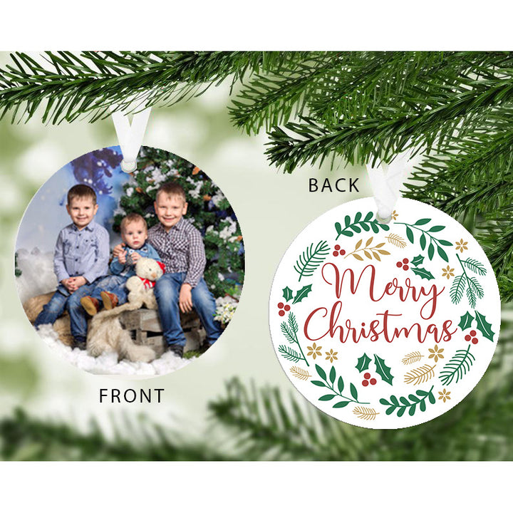 Personalised Merry Christmas Photo Upload Tree Decoration