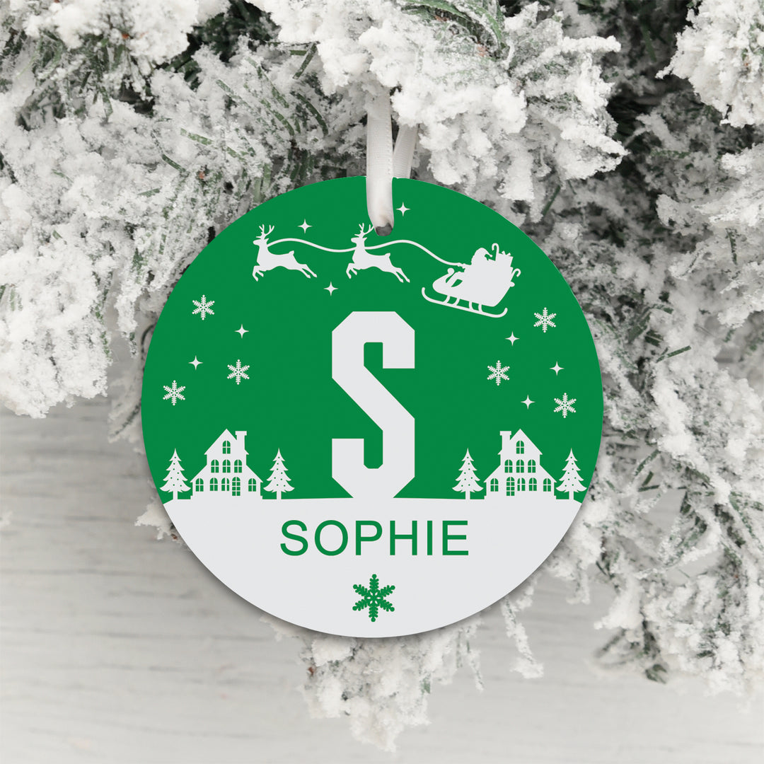 Personalised Name &amp; Initial Acrylic Christmas Decoration
