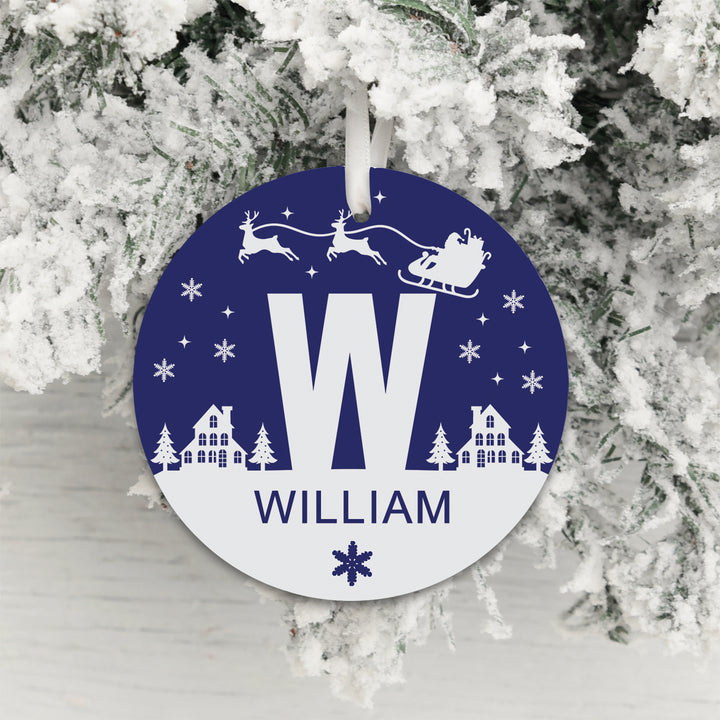 Personalised Name &amp; Initial Acrylic Christmas Decoration