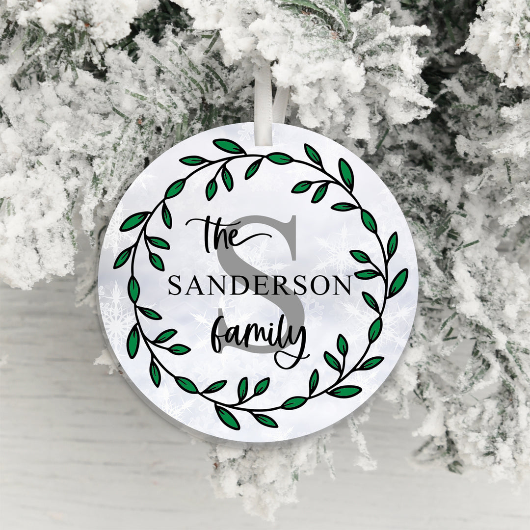 Personalised Surname &amp; Initial Christmas Decoration