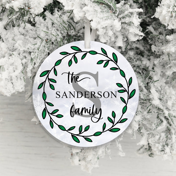 Personalised Surname &amp; Initial Christmas Decoration