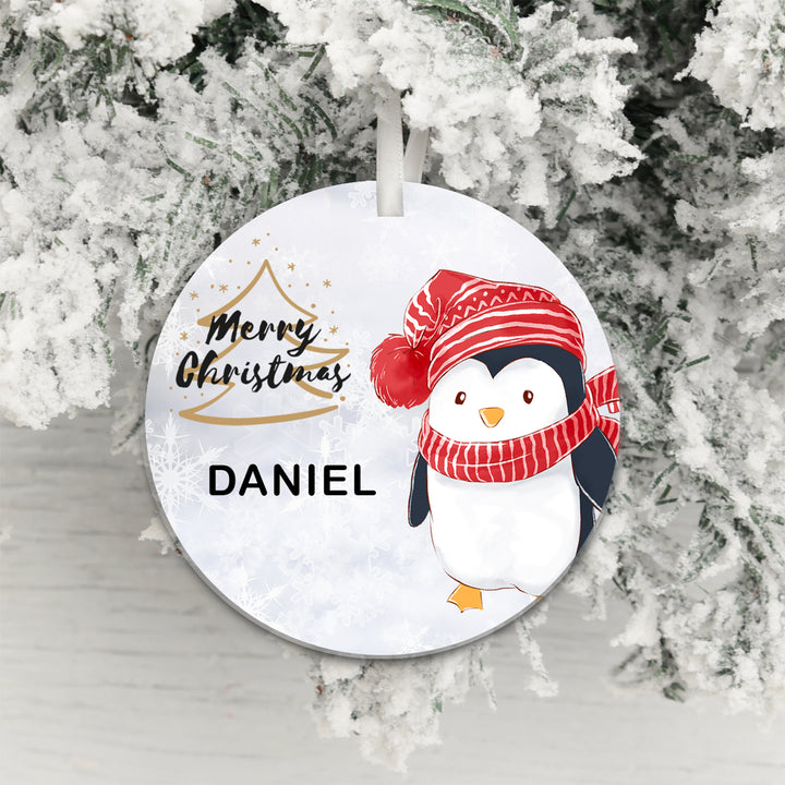 Personalised Merry Christmas Acrylic Decoration with Child&