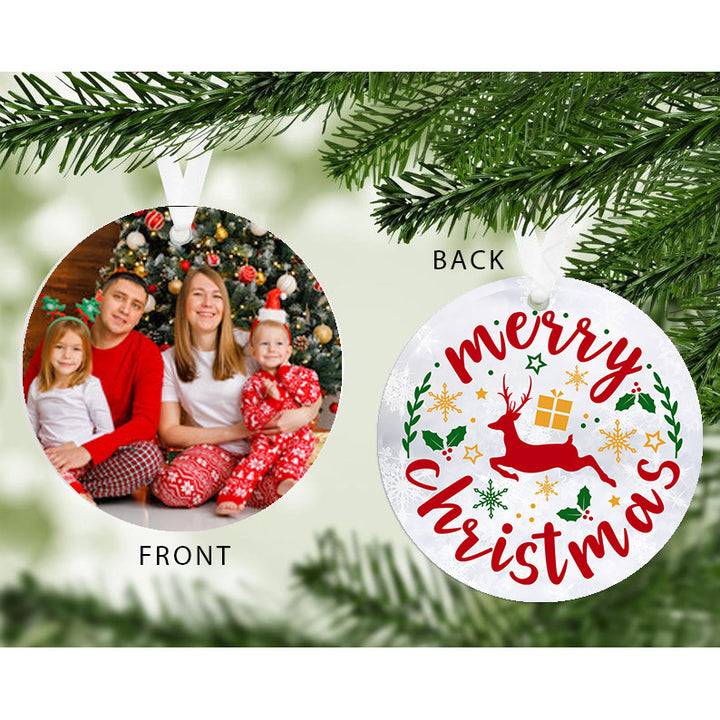 Personalised Merry Christmas Photo Hanging Decoration