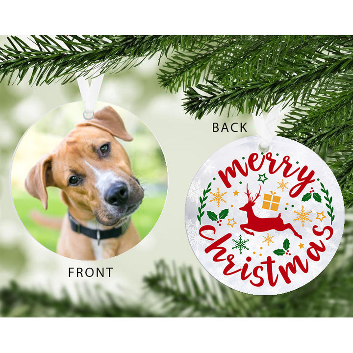 Personalised Merry Christmas Photo Hanging Decoration