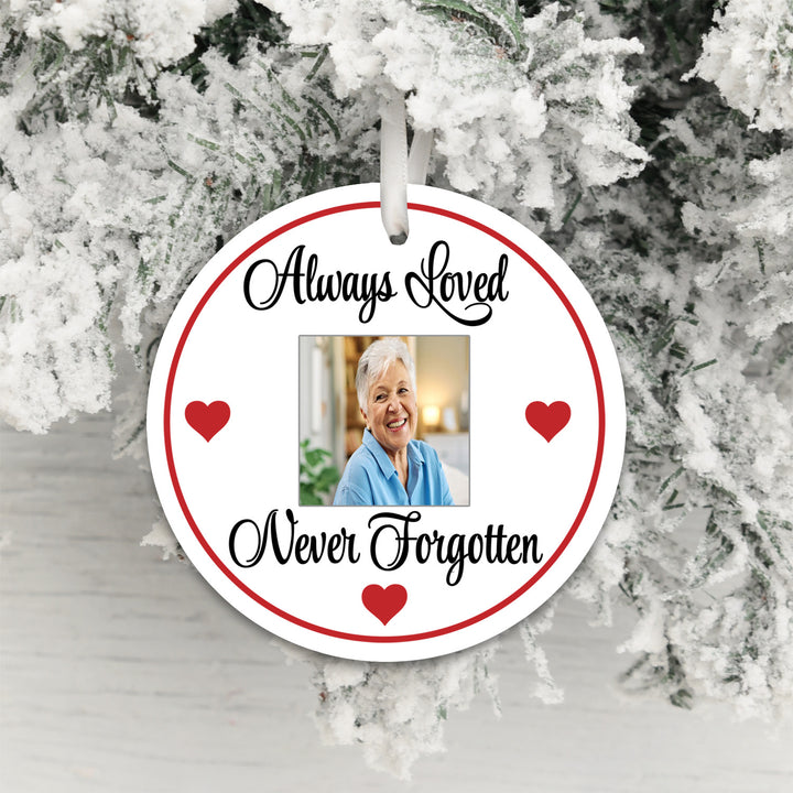 Personalised Always Loved Photo Upload Hanging Decoration
