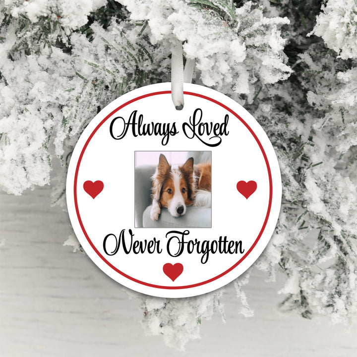 Personalised Always Loved Photo Upload Hanging Decoration