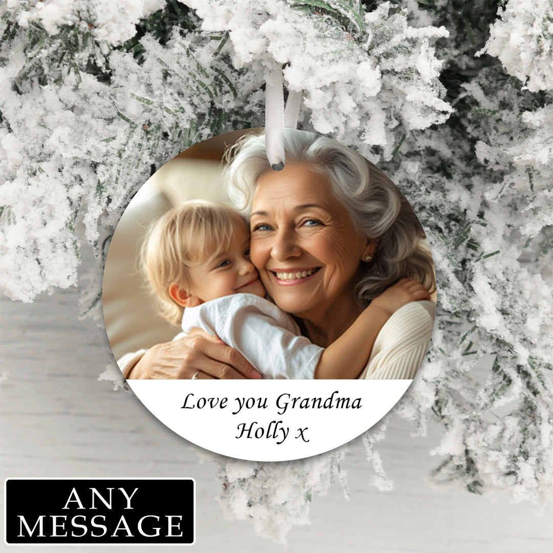 Personalised Photo Hanging Decoration with Message