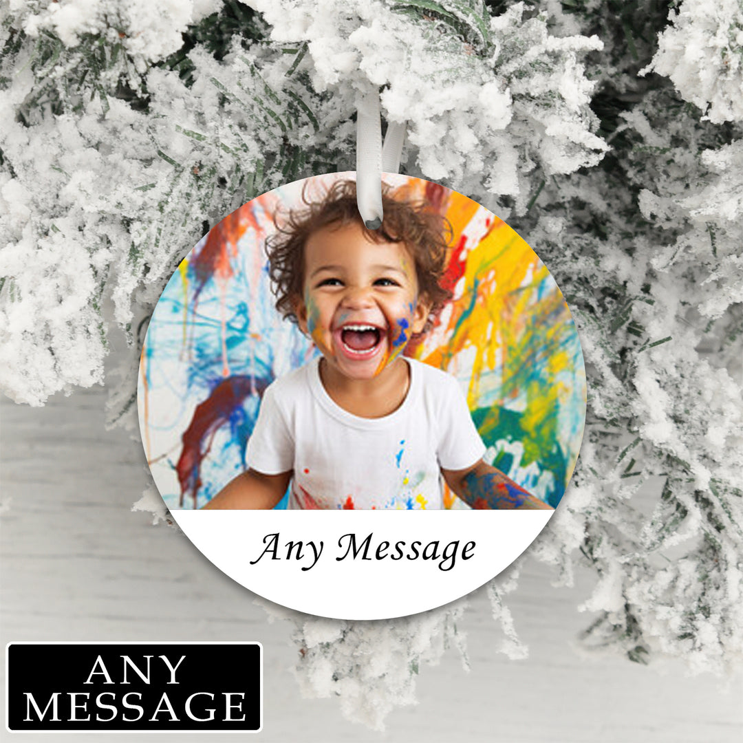 Personalised Photo Hanging Decoration with Message