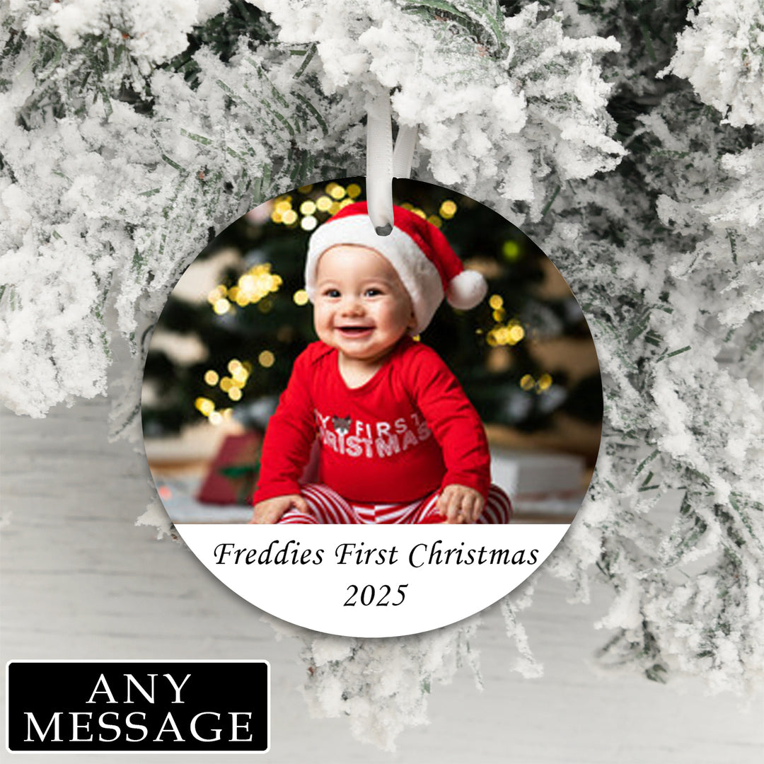 Personalised Photo Hanging Decoration with Message