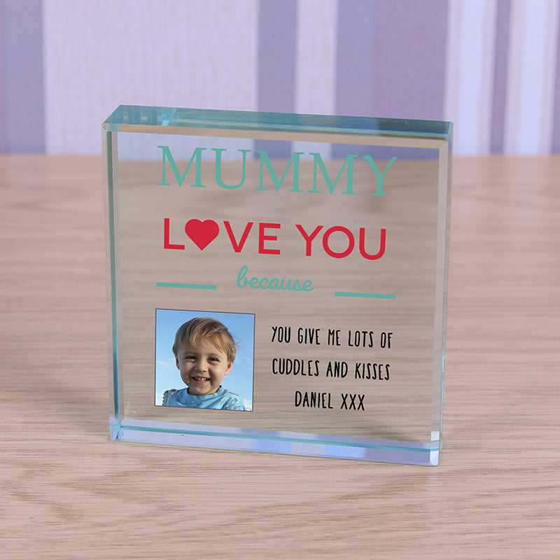 Personalised Love You Because Glass Token