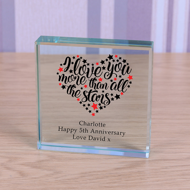 Personalised All the Stars Glass Token with Message