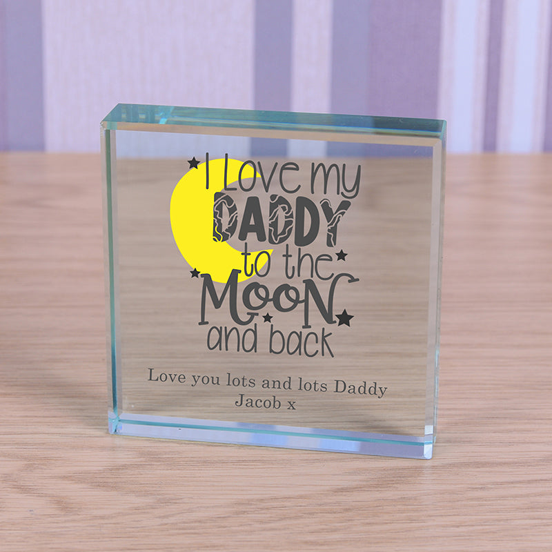 Personalised I Love My Daddy Glass Token