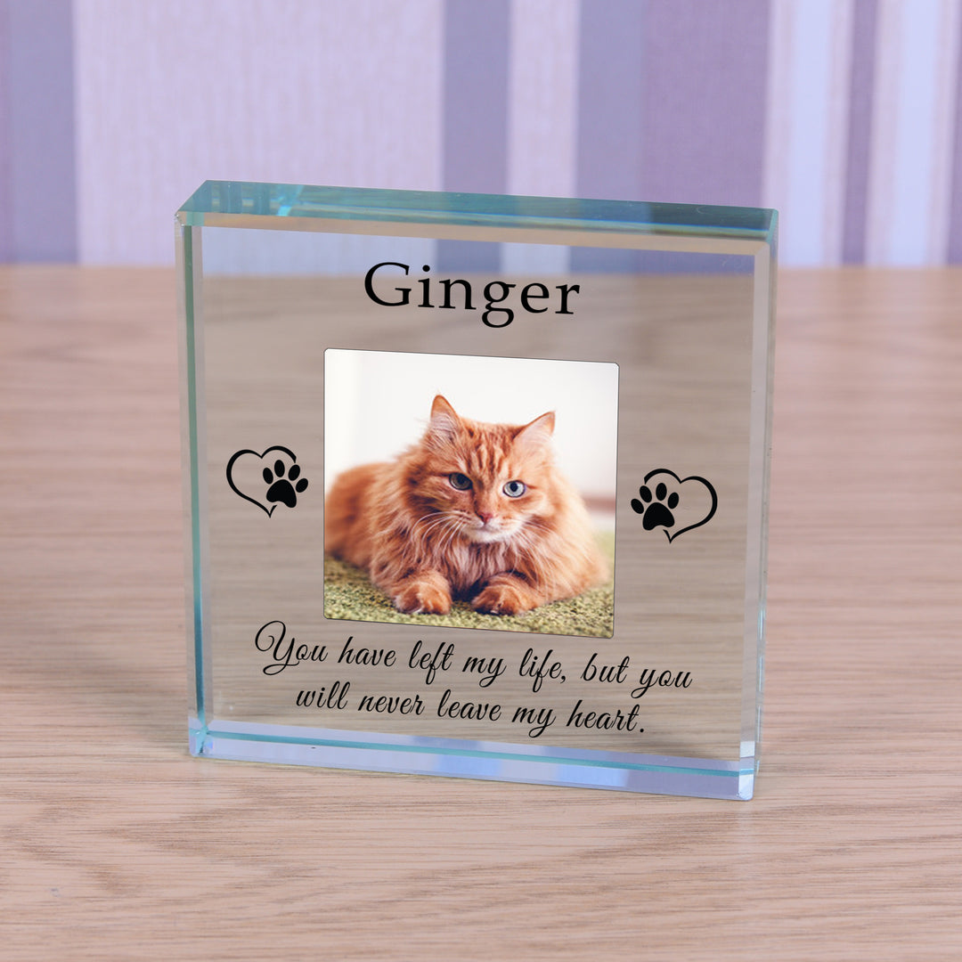 Personalised Pet Memory Glass Token with Photo